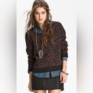 Free People Sweater Small Brown Alpaca Wool Knit Cozy Boho Whimsigoth Luxe
